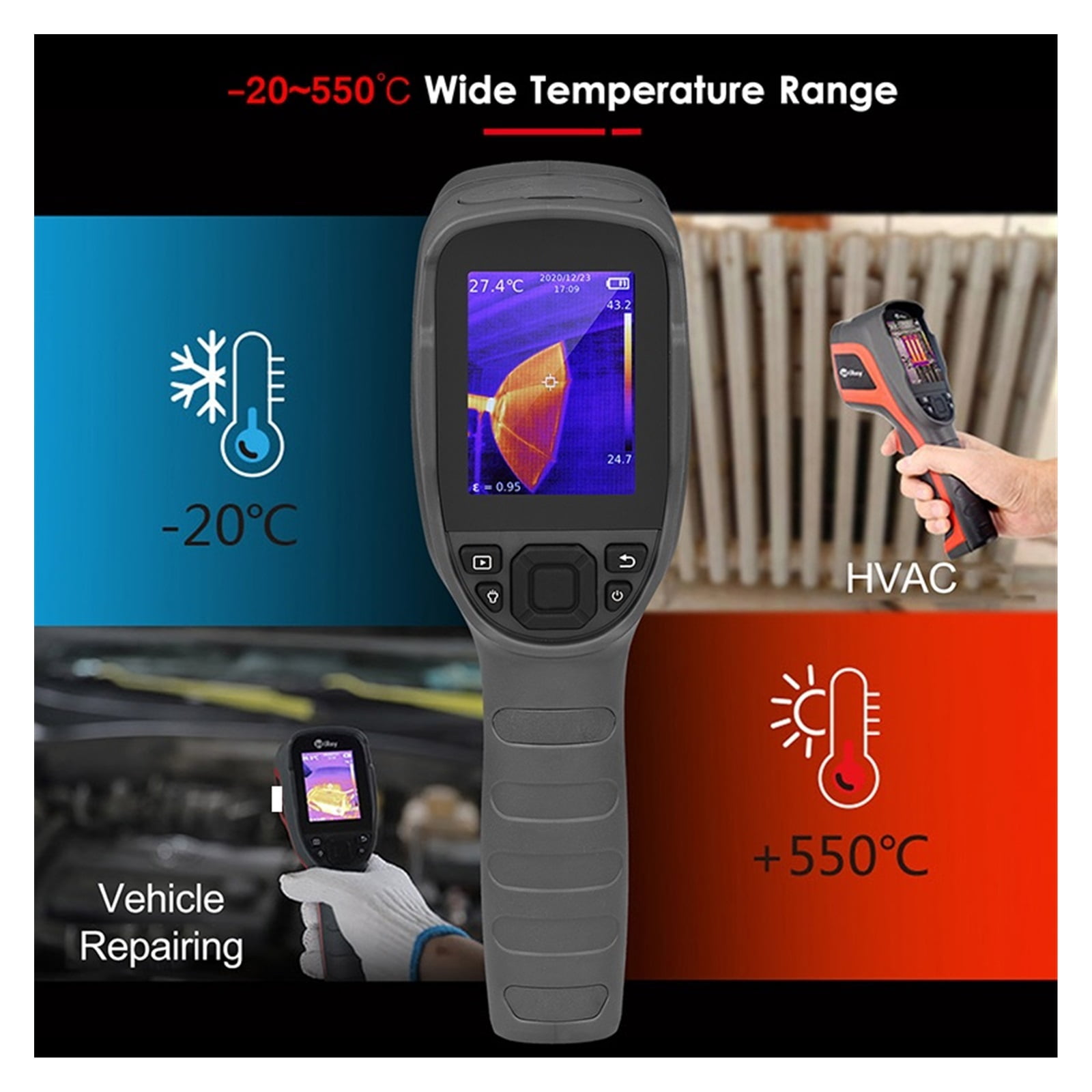 Thermal Imaging Camera, Infrared Thermal Imager 256*192 Pixel Temperature -20°C~550°C Thermal Imaging Camera Thermometer For Repair