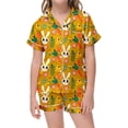 thumbnail image 2 of FASHOFT Girls Silk Pajama Set Satin Clasic Sleepwear Summer 2 Pieces Button Down Easter Outfit Yellow 10-11 Years, 2 of 4