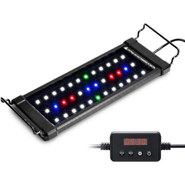LED Plus Planted Aquarium Light Full Spectrum LED Fish Tank Light with Timer Controller Color Temperature Adjustable to es Watts