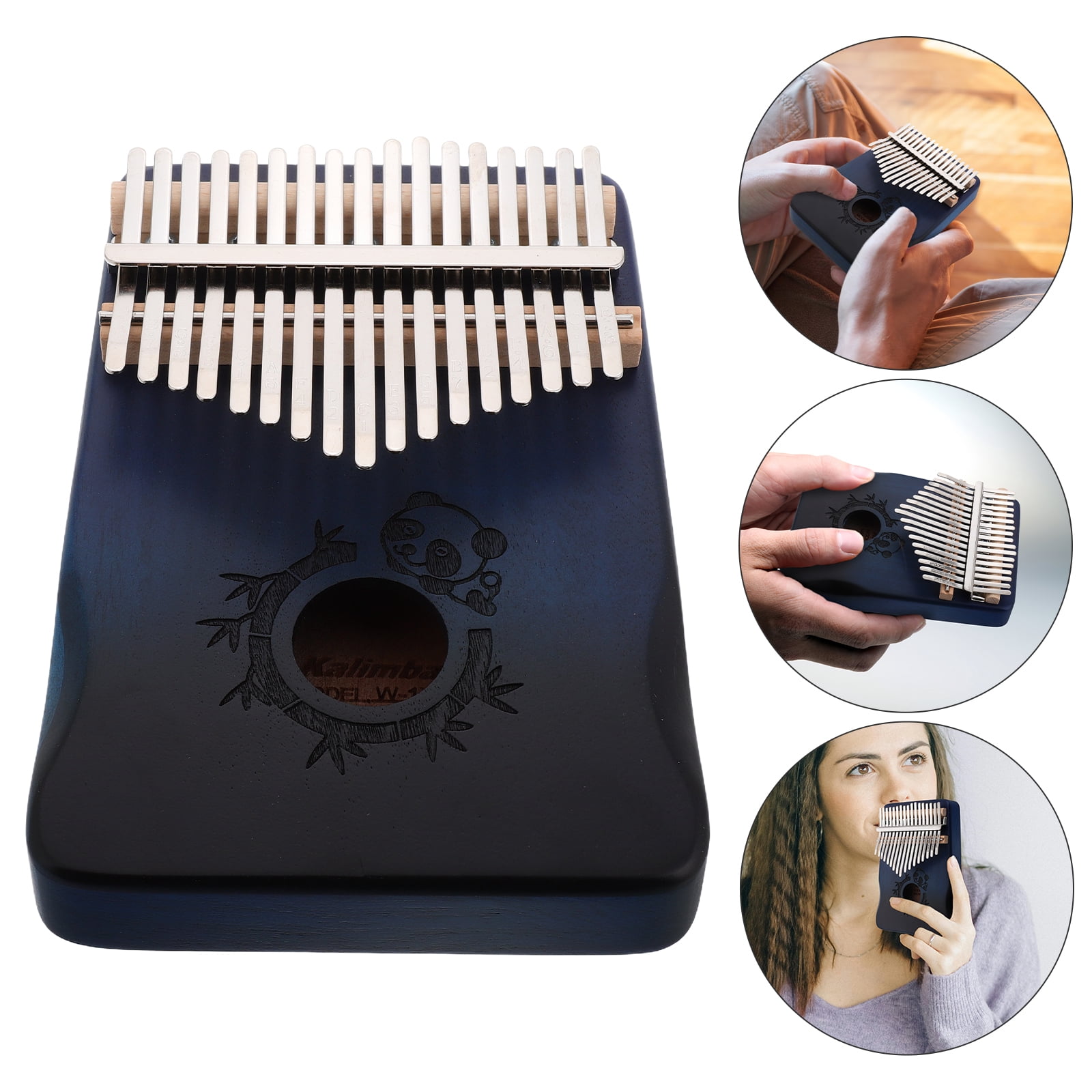 WEUVEB 17-Key Kalimba Thumb Piano Multi-Color Metal Portable Musical Instrument for Beginners and Music