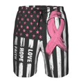 thumbnail image 3 of Balery Ribbon Breast Cancer Awareness Traje de Baño Estilo Hawaiano para Hombre, Shorts de Secado Rápido con Bolsillos-Large, 3 of 6