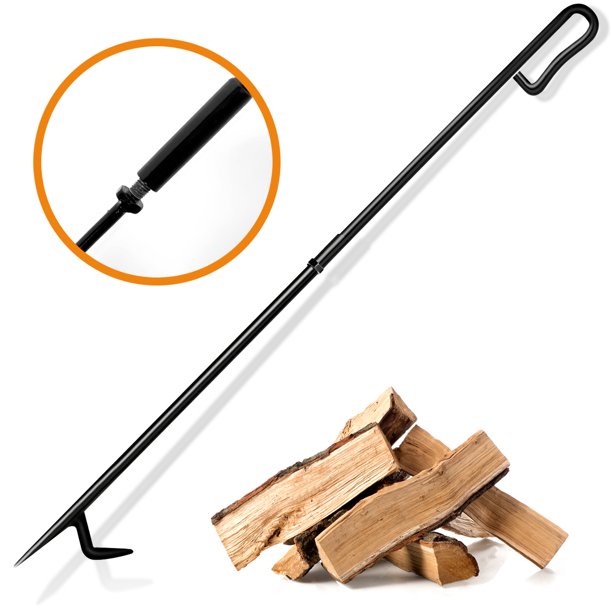 Fire Poker for Fire Pit, 34 Inch Long Fireplace Poker with Upgrade