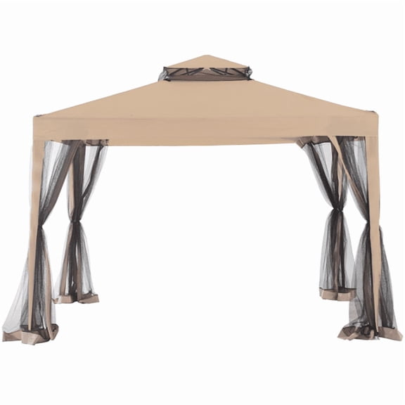 Garden Winds Custom Fit Replacement Canopy Top Cover Compatible with The Hampton Soft Top L-GZ098PST-1B 10' x 10' Gazebo - Upgraded Performance RipLock 350 Fabric
