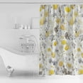 thumbnail image 4 of 60x72 Inch Shower Curtains for Bathroom Yellow Grey Botanical Fabric Bath Curtain Decor Spring Floral Watercolor Waterproof Restroom Curtains Shower Set Accessories with 12 Hooks 60 Inch, 4 of 6