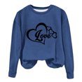 thumbnail image 2 of Qiopertar Mode Femmes T-Shirt à Manches Longues Col Rond Imprimé Chandail en Molleton Blouse Hauts Offres de la Semaine Liquidation à Moins de 5$ jusqu'à 90 % de Réduction, 2 of 4