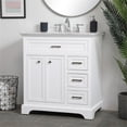 thumbnail image 2 of Elegant Decor Aaron 32" Single Marble Top Bathroom Vanity in White, 2 of 16