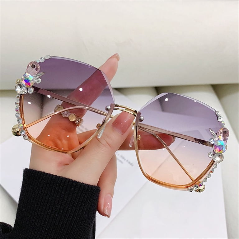 New Fashion Retro Female Eyewear Cutting Lens Gradient Women  display picture 3