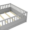 thumbnail image 5 of Bellemave Full Size Floor Bed with Door and High Fence Guardrails  Floor Bed with Bed Slats Wooden Floor Bed Montessori Bed Frame (Full, Gray, With Slats), 5 of 10