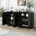 thumbnail image 2 of Buffet Cabinet with Storage, Sideboard with Adjustable Shelves and Silver Handles, Kitchen Buffet Storage Cabinet with 4 Doors for Dinning Room Kitchen Living Room, Black, 2 of 9