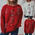 thumbnail image 2 of Zhanying Chandails pour Femmes Col Rond Thème de Vacances Chandail Flocon de Neige pour Femmes, 2 of 8
