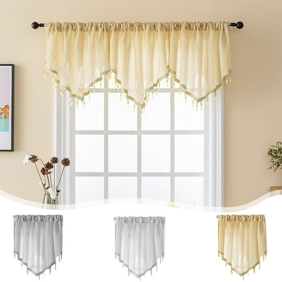 Sentmoon Curtains Blackout Curtains for Bedroom Curtains Short Curtains Solid Color Curtains Triangular Curtains Household Curtains Small Curtains Through Rod Curtains for Bedroom