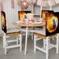 thumbnail image 3 of Flame Volleyball Chair Covers Set of 1 Sports Black Background Abstract Art Chair Back Covers Stretch Removable Washable Slipcovers Protector for Dining Room Kitchen Party Decor, 3 of 9