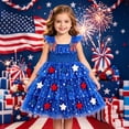 thumbnail image 2 of Bainana 4Th Of July Tulle Dress For Girls Sleeveless Red White And Blue Dresses USA Celebrate Anniversary Patriotic Dress For Infant And Toddler 5-6 Years Blue, 2 of 9