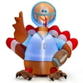 thumbnail image 2 of Costway 5 FT Inflatable Thanksgiving Turkey Football Player holding Rugby w/Lights, 2 of 8