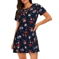 thumbnail image 1 of Fotbe Vintage Rose Bata de Dormir para Mujer con Estampado, Camisón de Algodón de Manga Corta, Ropa de Dormir Casual, 1 of 6