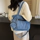 thumbnail image 2 of 177 Bolso Mezclilla Versátil Gran Capacidad Bolso Hombro Bolso Cruzado Bolso Mano Hobo (azul) Azul, 2 of 9