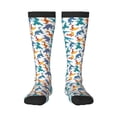thumbnail image 2 of Lsque Block Dinosaur Printed Crew Socks Men's Women's LightWeight Thin Casual Calf Socks ,Knee High Socks,Cotton Socks, 2 of 9
