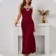 thumbnail image 2 of Vestido largo de fiesta sin tirantes sin espalda con empalme de color sólido sexy de verano para mujer Fridja  bnh298, 2 of 8