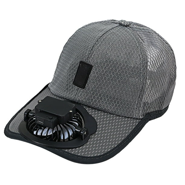 Sombrero parasol con ventilador recargable por USB, malla de poliéster, duradero, transpirable, deportivo o informal.