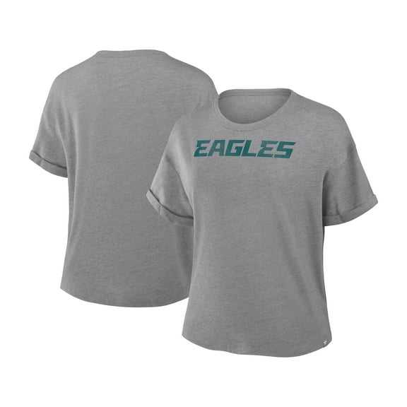 Women's Fanatics Heather Gray Philadelphia Eagles Swing Pass Tri-Blend Boxy T-Shirt