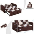 thumbnail image 4 of Dasyfly 53" Convertible Sleeper Sofa Bed, 3 in 1 Futon Pull Out Sofa Bed, Adjustable Backrest for Living Room Apartment, Teddy - Brown/White, 4 of 8