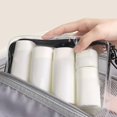 thumbnail image 4 of KRYVN 5-Pack Travel Toiletry Bottles Set, TSA Approved Leak Proof Silicone Liquid Containers with Clear Bag, 100ml/80ml/50ml Refillable Dispensers for Shampoo Conditioner Lotion, 4 of 12