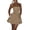Camel, variant on Lady Prom Mini Dress A-Line Big Swing Evening Dress with Bow Back Detail Off Shoulder Sleeveless Mesh Pleated Short Dress for Parties Weddings And Special Occasions