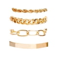 thumbnail image 1 of Fiudx Pulsera de Hip-Hop, Elegante Joyería de Metal Punk, Cuerda Cubana con Diamantes de Imitación, Accesorio para Bodas, Regalo para Mamá y Novia, Juego de 4 Piezas Incluido., 1 of 2