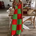 thumbnail image 4 of Red And Green Pattern Sleeveless Dress Loose Women's Dress Dresses Luxury Evening Dresses, 4 of 9