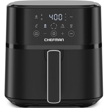Chefman 6 Qt Compact Digital Touch Air Fryer w/ Hi-Fry & Shake Reminder - Black