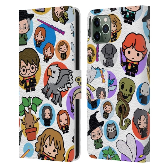 Head Case Designs Officially Licensed Harry Potter Deathly Hallows XXVIII Pattern Leather Book Wallet Case Cover Compatible with Apple iPhone 11 Pro Max