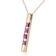 thumbnail image 2 of Galaxy Gold 14k Yellow Gold 18" Vertical Bar Necklace with Princess-cut Purple Amethysts, 2 of 3