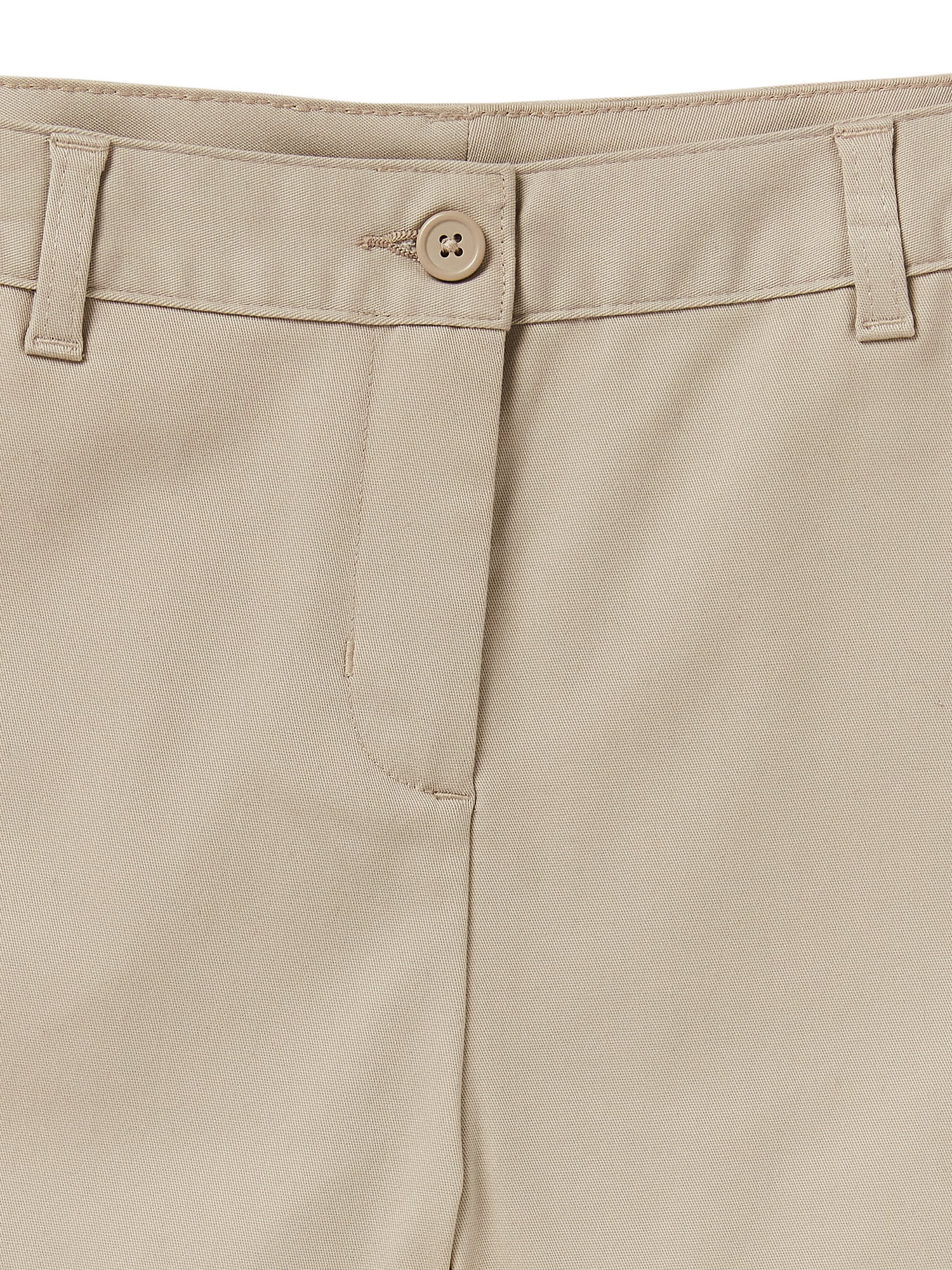 Wonder Nation Juniors School Uniform Stretch Twill Bermuda Shorts, Sizes 3-15