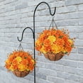 thumbnail image 4 of Faux Fall Mums Hanging Basket for Outdoor Decor, 75 UV Resistant Artificial Silk Flowers in Planter with Orange Yellow Daisy for Autumn Porch, Patio, and Garden Yard Decoration, 4 of 6