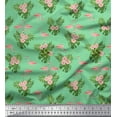 thumbnail image 1 of Soimoi Poly Georgette Fabric Floral & Cute Animals Cartoon Print Fabric by The Yard 52 Inch Wide, 1 of 1