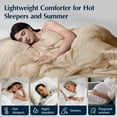 thumbnail image 4 of Summer Goose And Down Fiber Comforter King Size  Breathable Duvet Insert For Hot Sleepers Tencel Lyocell Shell 8 Corner Tabs Khaki Brown 106x90, 4 of 9