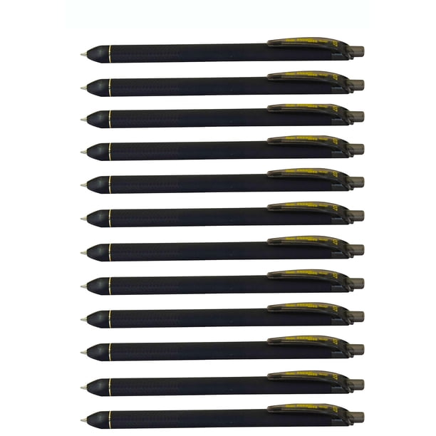 Bolígrafo de gel líquido Pentel EnerGel Kuro, 0,7 mm, tinta negra, paquete de 12