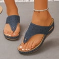 thumbnail image 3 of Dakaela Orthopedic Sandals for Women 2026 Wide Width Summer Slip on Beach Flip Flops Arch Support Dressy Casual Wedge Walking Shoes Size 6-10 Navy, 3 of 9