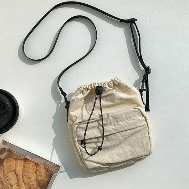 Bolsos de mujer Diseñador de lujo Bolsos con cordón Moda Mini bolso (Blanco)