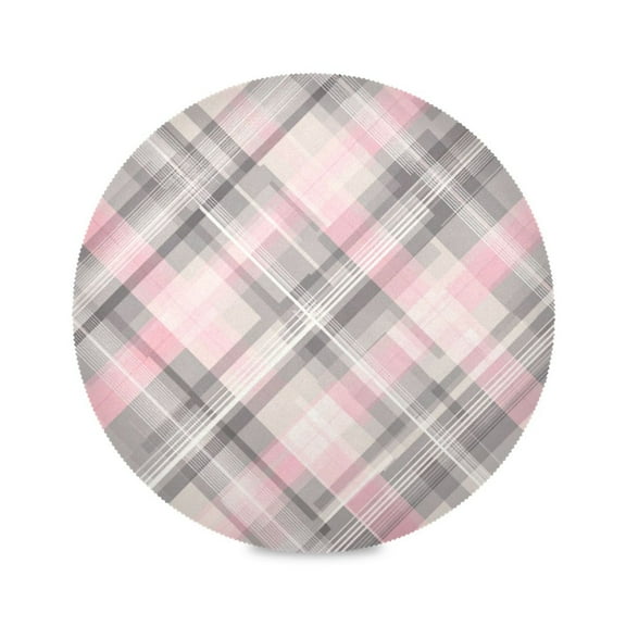 Round Placemat Heat Resistant & Wrinkle-Free Dining Table Decor Placemat For Home & Weddings Ttartan Plaid