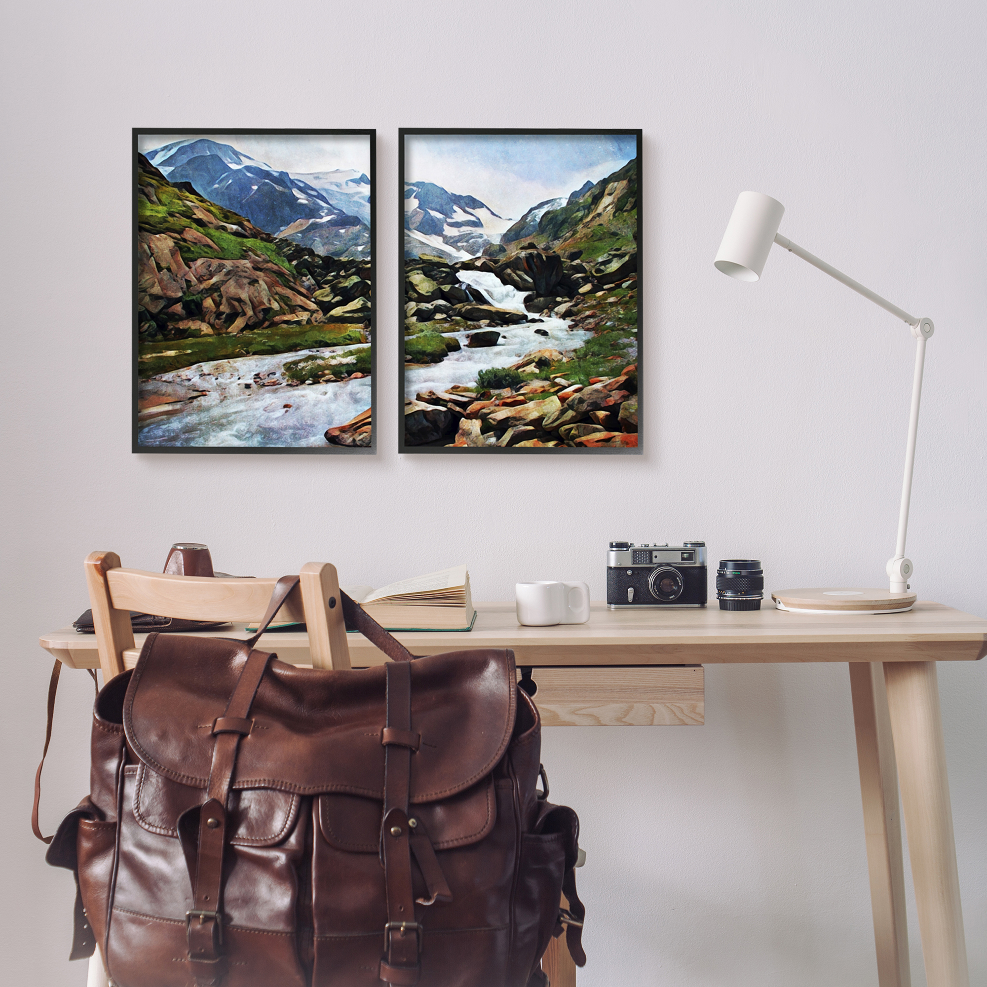 Stupell Industries Peaceful Rocky Mountains Water Landscape Painting , 16 x 20, Design by Ashley Aldridge