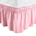 thumbnail image 2 of ERDOUY Full Size Pink Bed Skirt, 15in Ruffled 54x75in, Soft Microfiber-Cotton Blend Easy Fit Dust Ruffle 1 Piece for Home Bedroom, 2 of 5