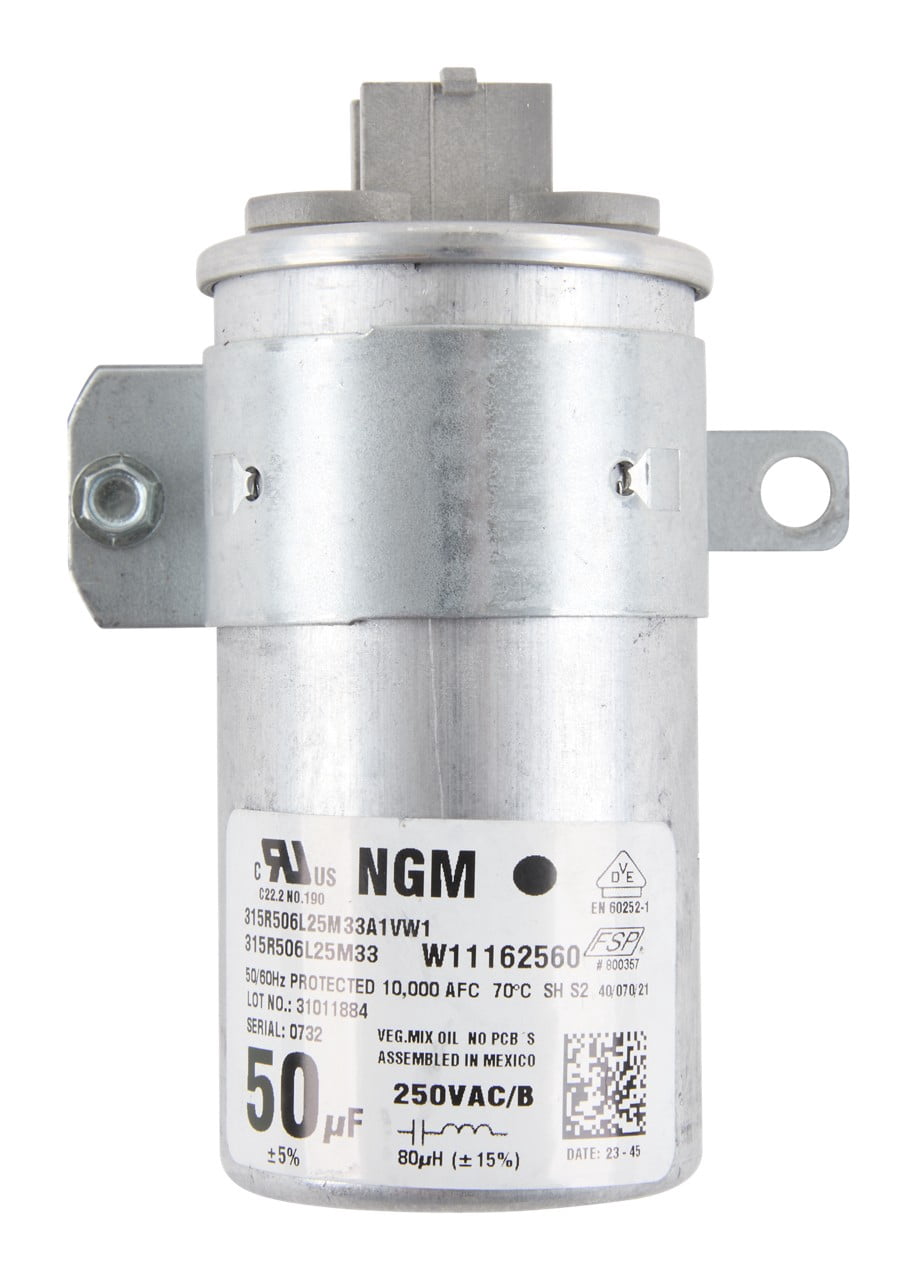 Whirlpool W11395618 Genuine OEM Top Load Washer Run Capacitor Replacement Part - Replaces W10390446, W10625046, W10843769, W10866250, W11158831, W11162560, W11315694, and WPW10625046