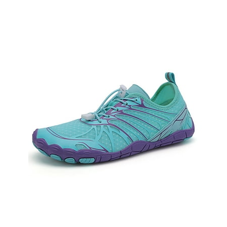 

Rockomi Unisex Aqua Socks Sport Beach Shoe Quick Dry Water Shoes Outdoor Breathable Anti-Slip Sneakers Athletic Barefoot Flats Blue Purple 9