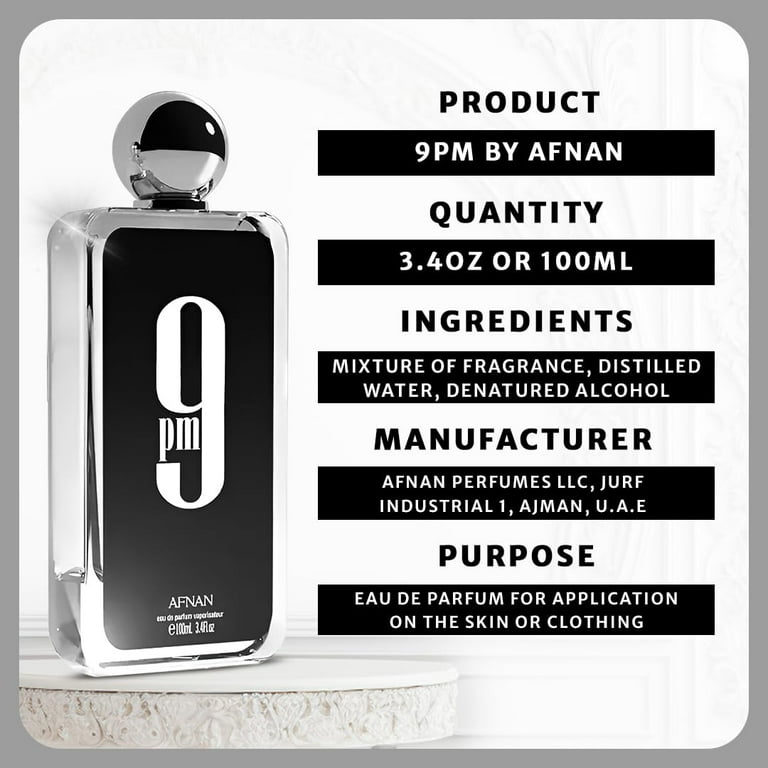 Aromaque Afnan 9PM Men's Cologne Gift Set, Eau de Parfum 3.4 fl oz