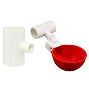 Duixinghas 5Pcs Chicken Drinker with 1/2" PVC Tee Fittings Chicks Duck Goose Turkey Poultry Waterer Feeder Leakproof Large Automatic Chicken Waterer Cup Farm Supplies