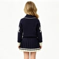 thumbnail image 6 of Enjoytime Outfits for Girls Print Long Sleeve Knit Sweater Top Pleated Skirt 2 Piece Set Fall Winter Holiday Kids Toddler Clothes, 6 of 7
