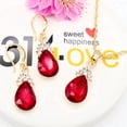 thumbnail image 3 of SmartBy Vintage Teardrop Rhinestone Women Jewelry Set Necklace Hook Earrings Pendants, 3 of 7