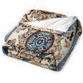 thumbnail image 3 of Manta abstracta con diseño de flores bohemias para sofá, suave y acogedora, con diseño de mandala místico y vintage, para acampar y viajar, 50 x 60 pulgadas, 3 of 8