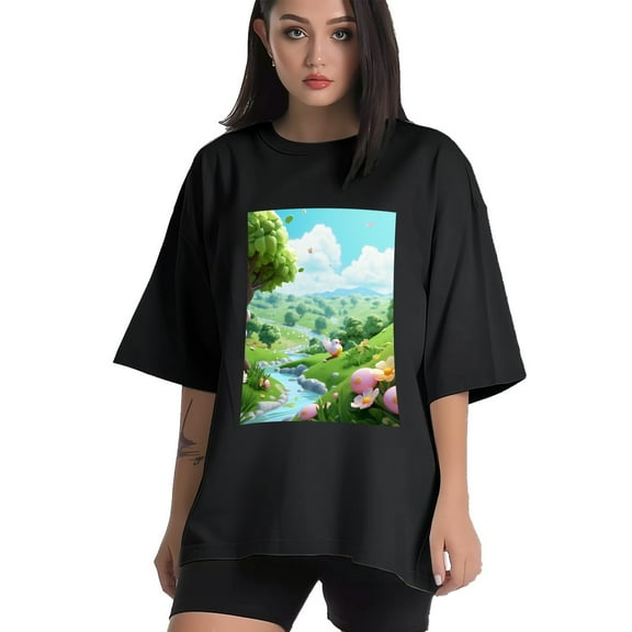 Plus Size Shirt for Women Black Tops for Women Short Sleeves Shirt for Women Forest1 T Shirt Crewneck Shirt for Women XS